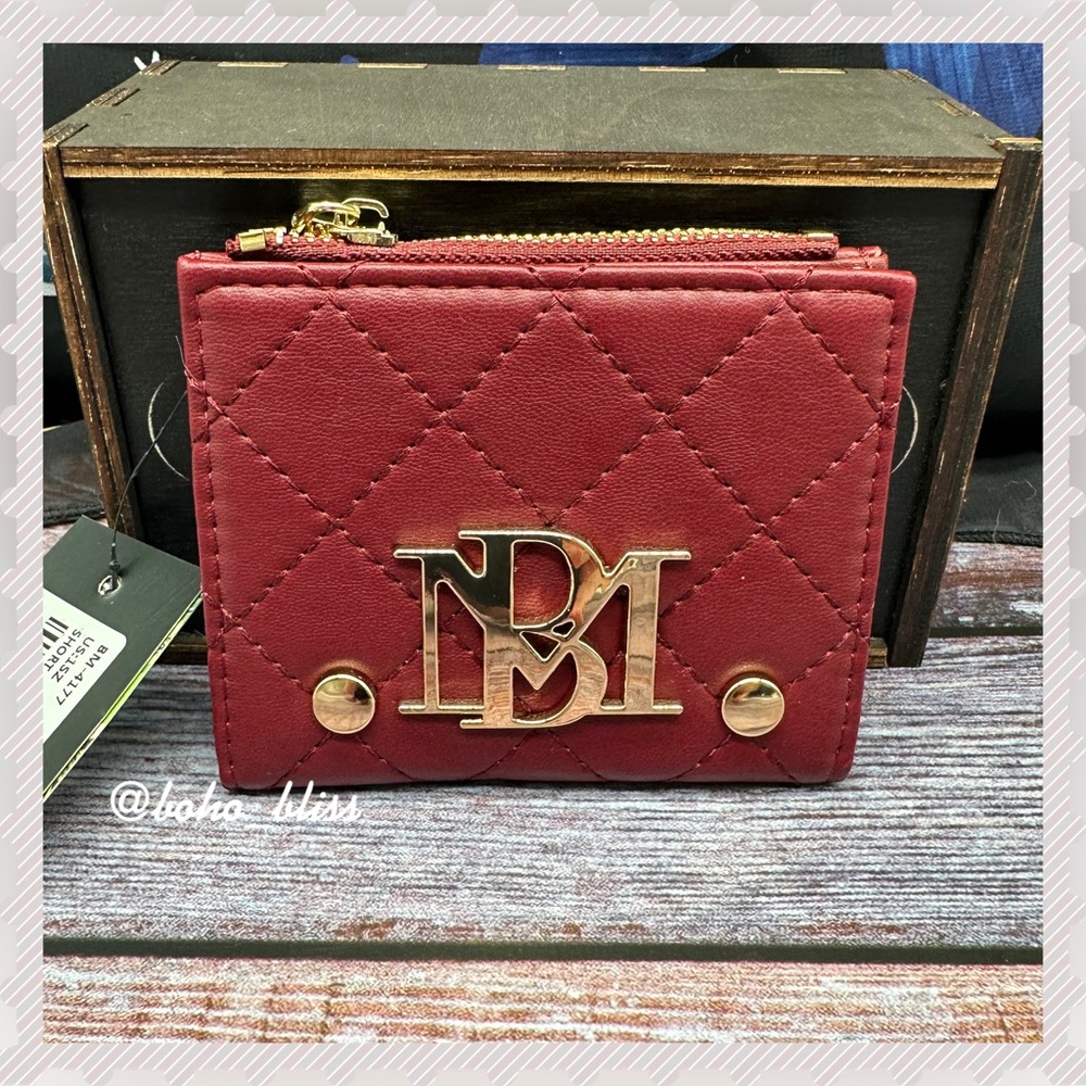 BADGLEY MISCHKA | Card Holder Coin Purse Wallet Burgundy Red NWT